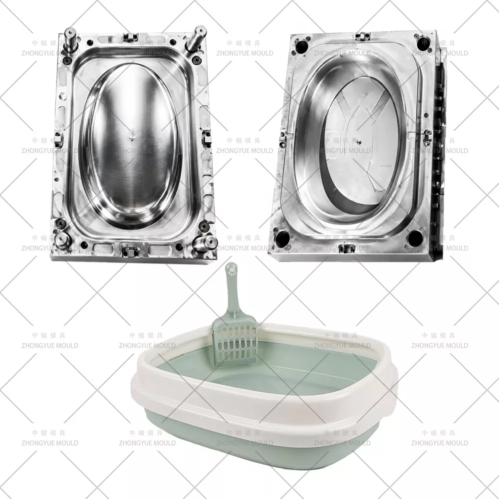 Khuôn đế khay đựng rác mèo bằng nhựa
