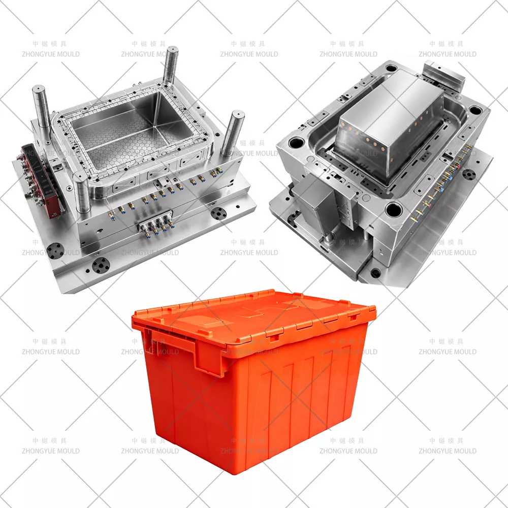 Thùng lưu trữ có thể xếp chồng lên nhau bằng nhựa có nắp đậy