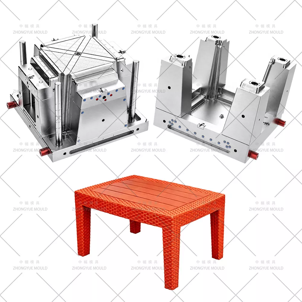 Khuôn bàn mây nhựa thấp