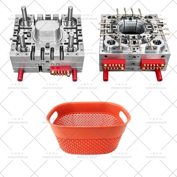 Khuôn giỏ đựng đồ có hoa văn bằng nhựa