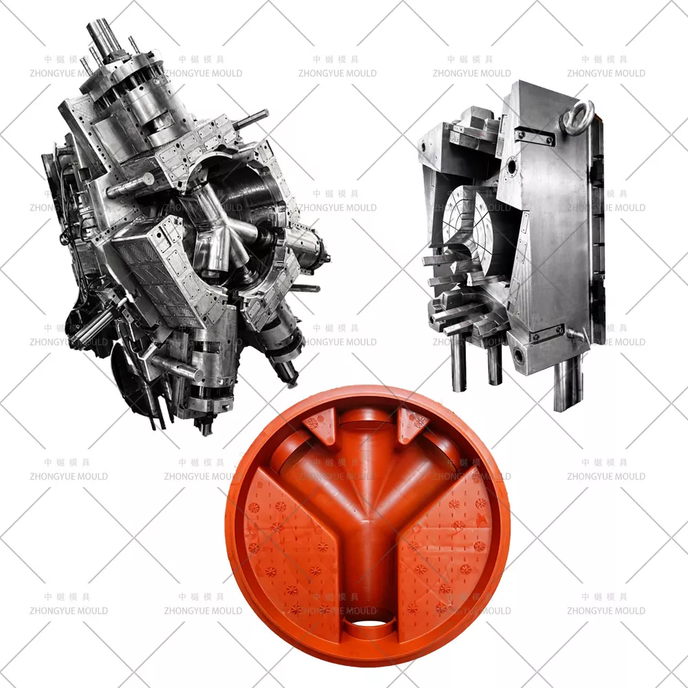 Khuôn đáy cống 4 chiều bằng nhựa PP DN1000
