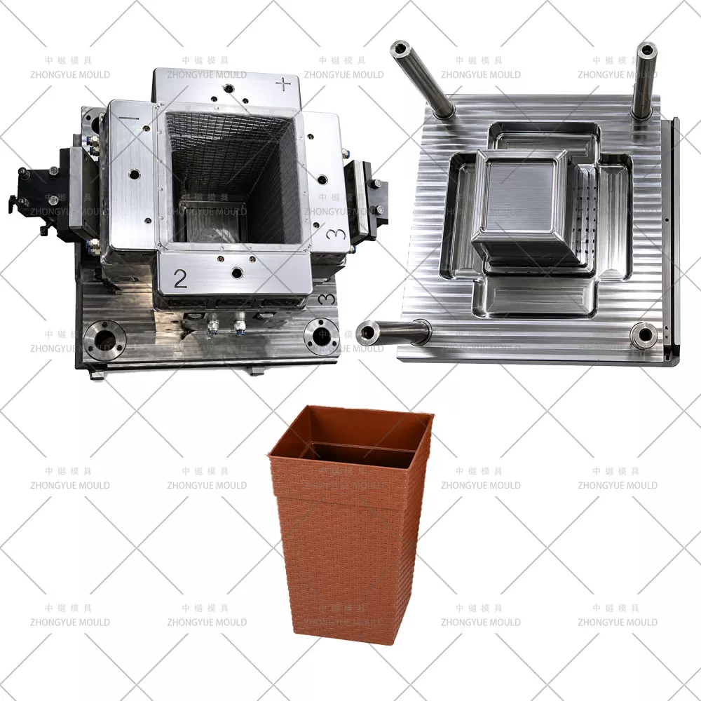 Khuôn chậu hoa sân vườn mây nhựa