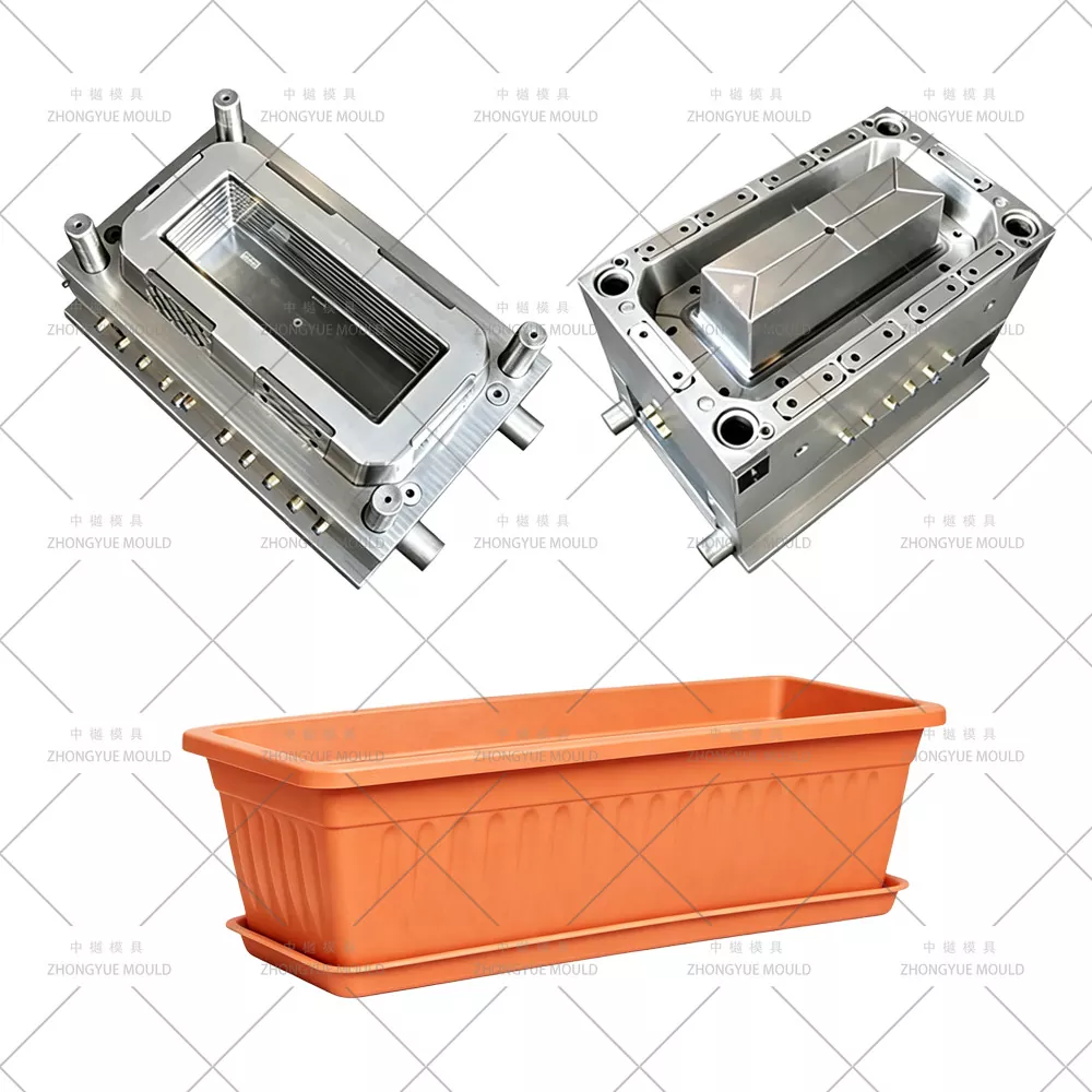 Khuôn chậu hoa hình chữ nhật bằng nhựa